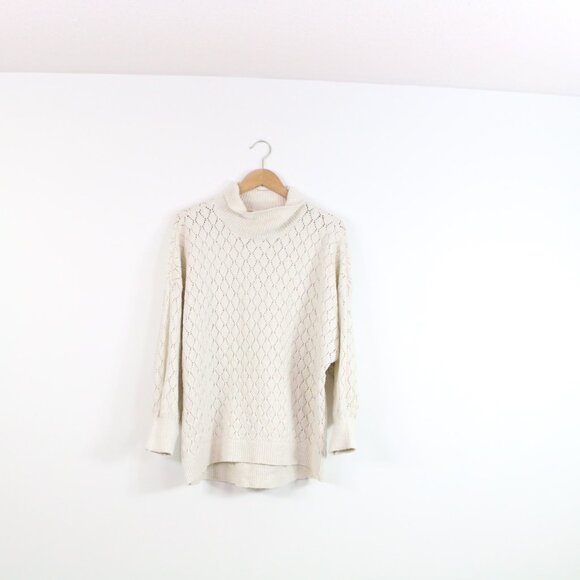 *Wonderly Cream Open Knit Long Sleeve Turtleneck - Picture 2 of 6